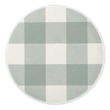 Gingham checkar plaid Light Sage grönt