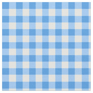 Gingham Checked Mönster  Blå och vit Tyg
