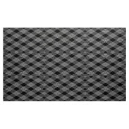 Gingham Checkered Black och Grått Mönster Fabric Tyg
