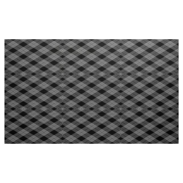Gingham Checkered Black och Grått Mönster Fabric Tyg (Yard)