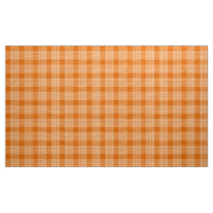 Gingham Checkered Burnt Orange and White Fabric Tyg