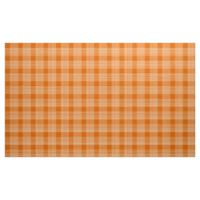 Gingham Checkered Burnt Orange and White Fabric Tyg (Yard)