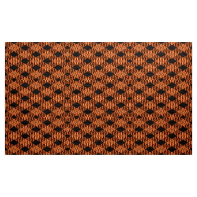 Gingham Checkered Burnt Orange Black Tyg (Yard)