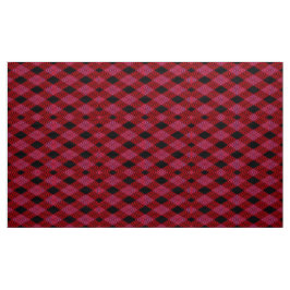 Gingham Checkered Red and Black Mönster Fabric Tyg