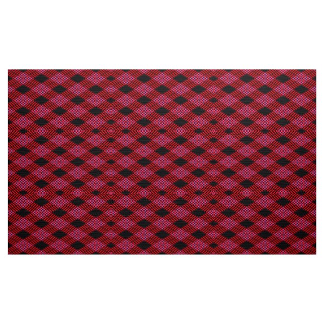 Gingham Checkered Red and Black Mönster Fabric Tyg (Yard)