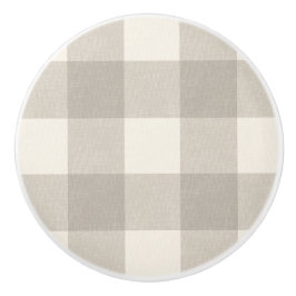 Gingham checkplaid neutralt beige knopp