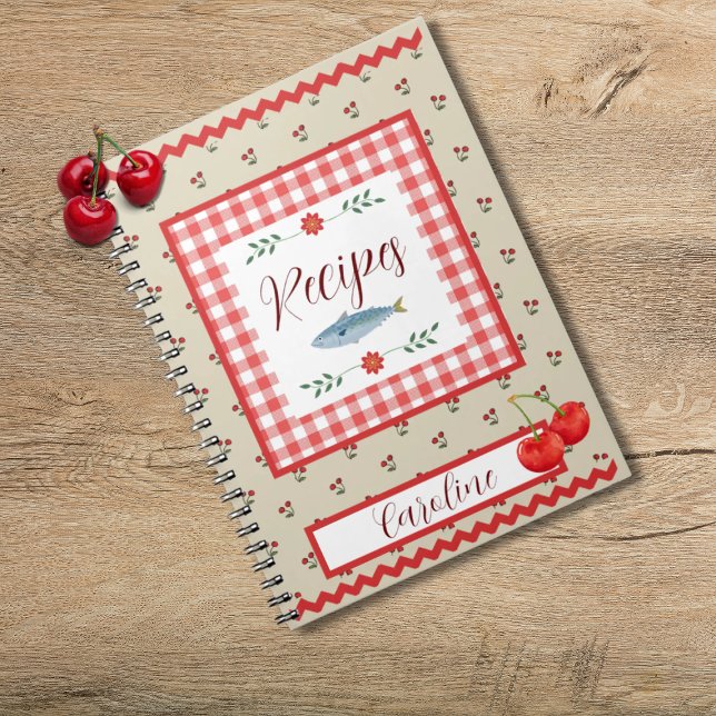 Gingham Cherry Recipe - bärbar dator Anteckningsbok (Skapare uppladdad)
