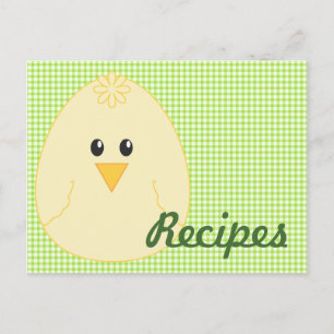 Gingham Chicken Recipe Postcard Vykort