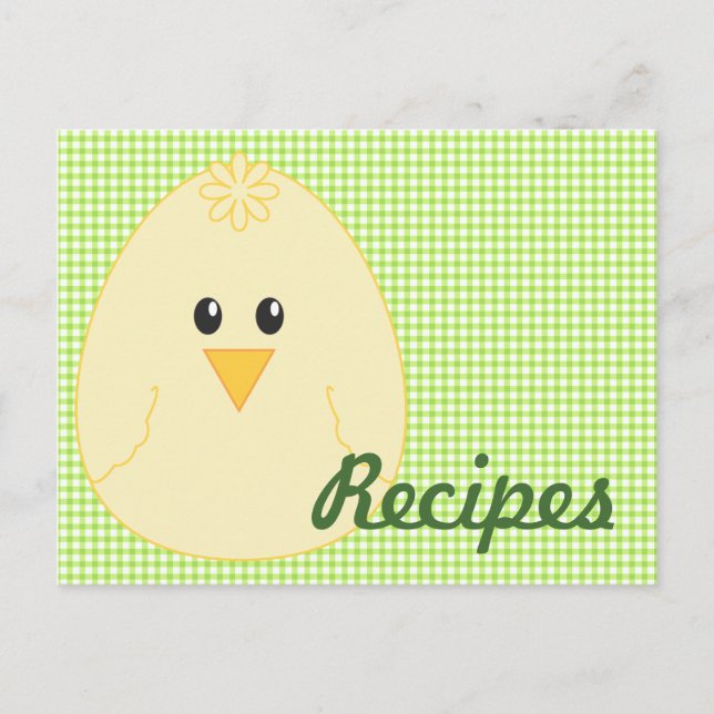 Gingham Chicken Recipe Postcard Vykort (Framsida)