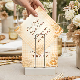 Gingham Cinnamon Roll Little Bun 1st Birthday Pappersservett