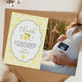 Gingham Citron Citrus Barnrums Fototack  Tack Kort