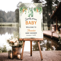 Gingham Clothesline Locally Grown Baby Shower