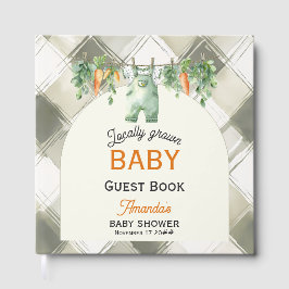 Gingham Clothesline Locally Grown Baby Shower Gästböcker