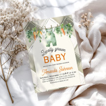 Gingham Clothesline Locally Grown Baby Shower