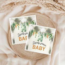 Gingham Clothesline Locally Grown Baby Shower Pappersservett