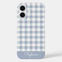 Gingham Coastal Rutig Preppy Randig Blå Vit Namn