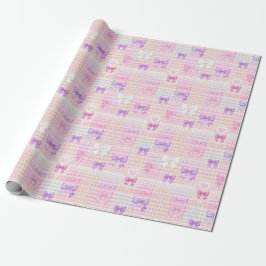 Gingham Coquette Bows Baby Shower Girls Birthday Presentpapper