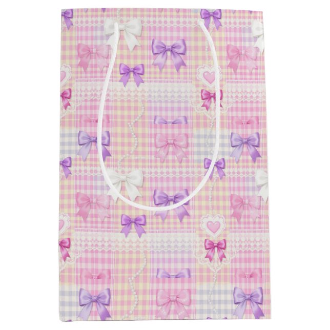 Gingham Coquette-smycken Baby Shower Flickor Födel (Framsidan)