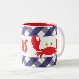 Gingham Crab Personlig mugg