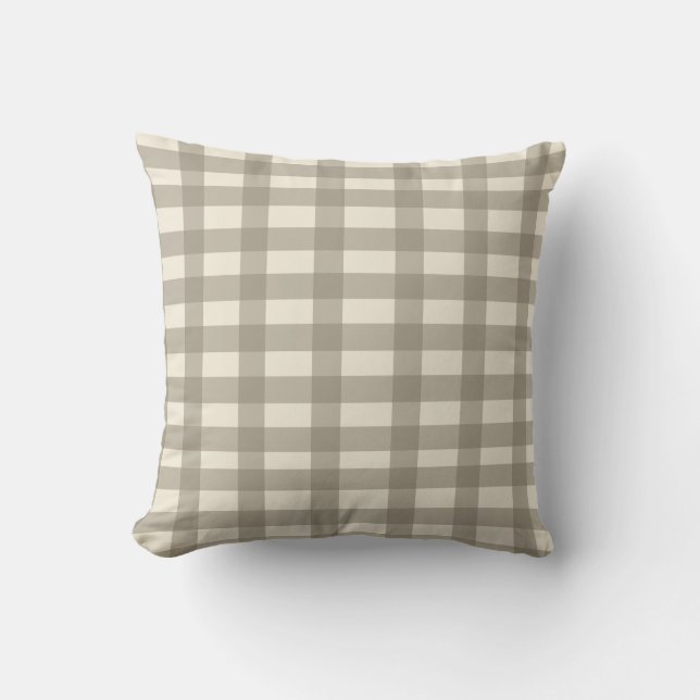 Gingham Cream och Toffee Kudde (Framsida)