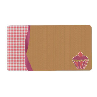 Gingham Cupkaketiketter Fraktsedel
