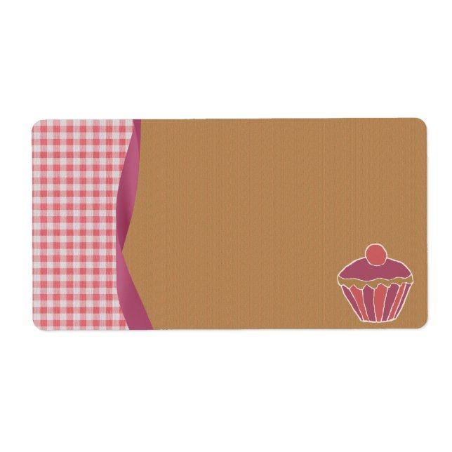 Gingham Cupkaketiketter Fraktsedel (Framsidan)