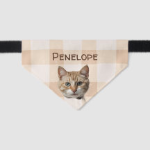 Gingham Cute Personalizable Cat