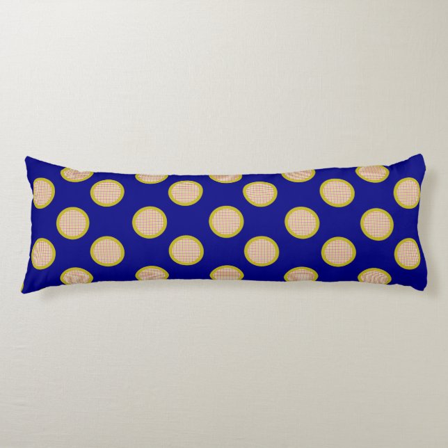 Gingham Dots, Blue Body Pillow Kroppskudde (Framsidan)