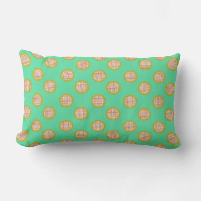 Gingham Dots, Grönt Lumbar Pillow Lumbarkudde (Framsida)