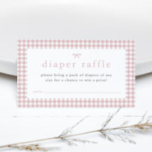 Gingham Dusty Rosa Girls Baby Shower Diaper Raffle