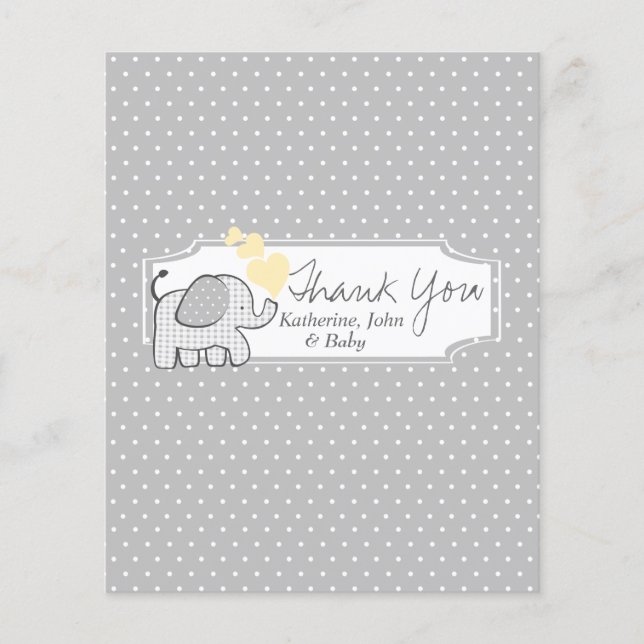 Gingham Elephant Candy Pub Wrapper Favor (Framsida)