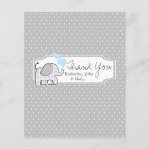 Gingham Elephant Candy Pub Wrapper Favor Flygblad