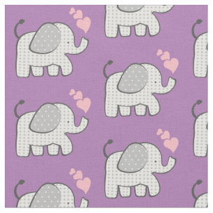 Gingham Elephants och Rosa Hearts Tyg