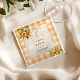 Gingham En söt liten babyfirande för en babypojke Pappersservett