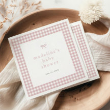 Gingham Enkel Rosé Flicka Bebis Shower