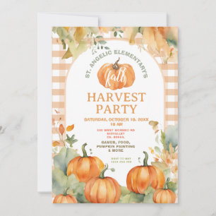 Gingham Fall Festival Investigation Harvest Party Inbjudningar