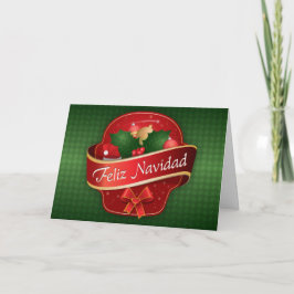 Gingham Feliz Navidad Helgkort