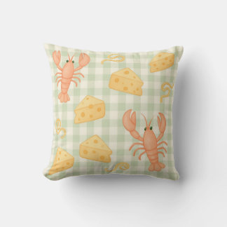 Gingham Foodie Roligt Crabs, Crayfish, Cheese, Noo Kudde