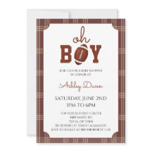 Gingham Fotboll Baby Shower