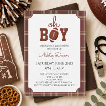 Gingham Fotboll Baby Shower