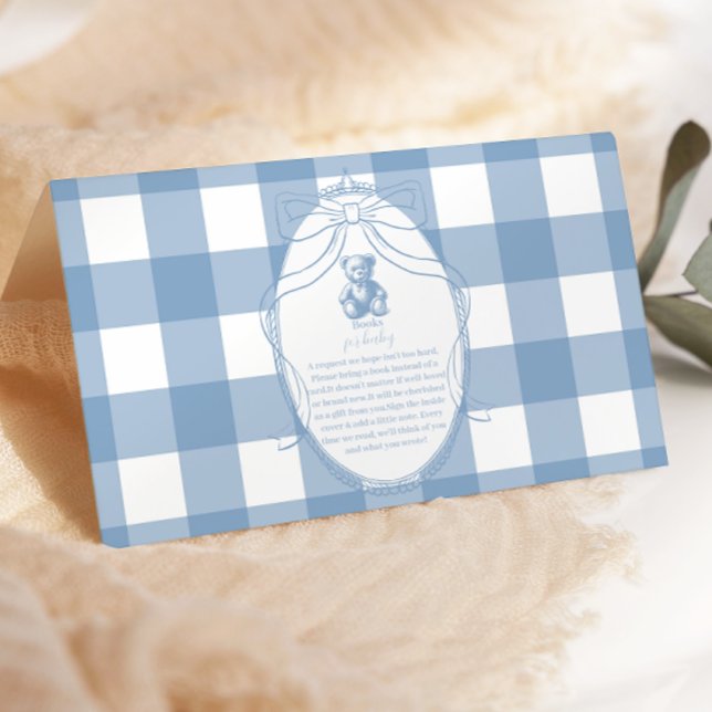 Gingham Fransk Nalle Bokar för Baby Tilläggskort (Skapare uppladdad)