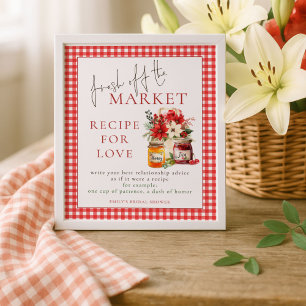 Gingham Fresh off Market Recipe Kärlek Möhippa Poster