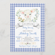 Gingham-gårdens inbjudan till babyduschning för få