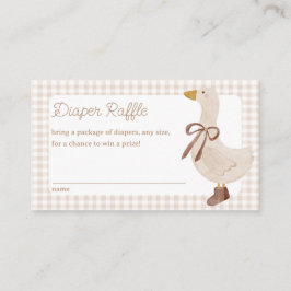 Gingham Goose Baby Shower Diaper Raffle Card Tilläggskort