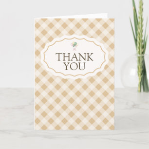 Gingham Goose Baby Shower Foldad Tack, ditt kort