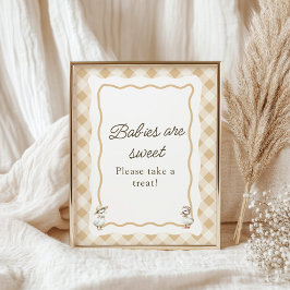 Gingham Goose Baby Shower Spädbarn är ett svalt te Poster
