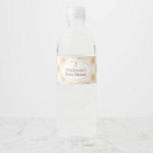 Gingham Goose Baby Shower Vattenflaska Label Etikett