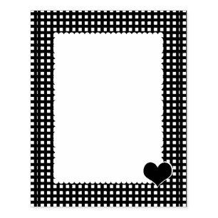 Gingham Gräns med Corner Heart Stamper Stämpel
