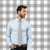 Gingham Grått på White Rand