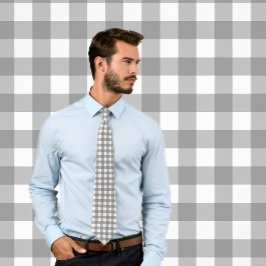 Gingham Grått på White Rand Slips